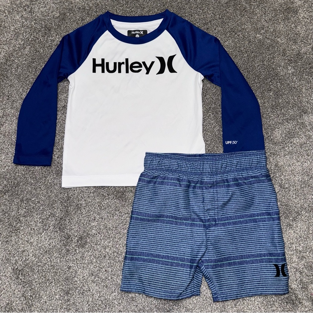 Hurley Rash Guard & Swim Trunk Set